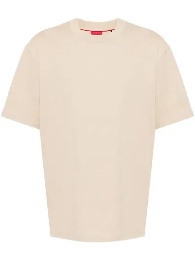 Hugo Logo-print Cotton T-shirt In Neutrals