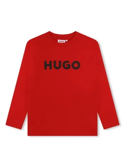 Hugo Kids' Logo-print Cotton T-shirt In Red