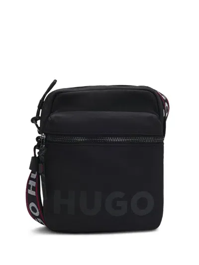 Hugo Logo-print Shoulder Bag In Black