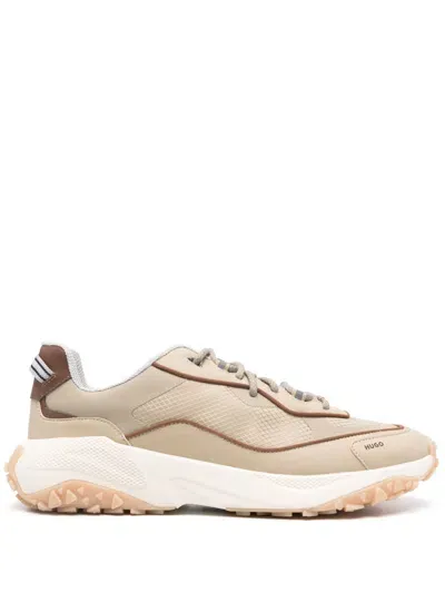 Hugo Logo-print Sneakers In Nude