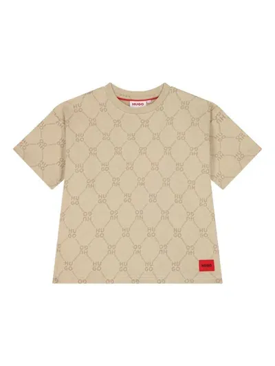 Hugo Logo-print T-shirt In Nude