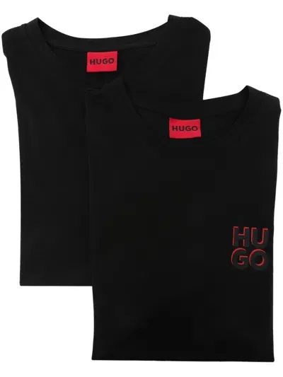 Hugo Logo-print T-shirt (pack Of Two) In Black