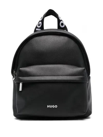 Hugo Logo-stamp Backpack In 黑色