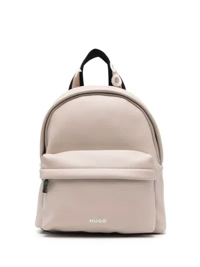 Hugo Logo-stamp Backpack In Neutrals