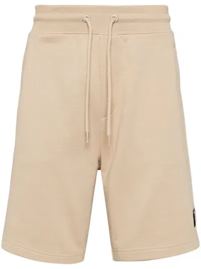 Hugo Logo-trim Track Shorts In Neutrals