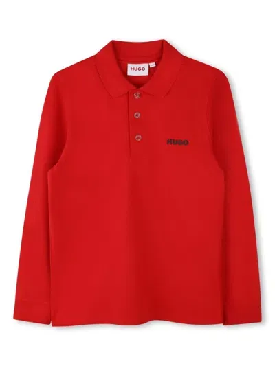 Hugo Long-sleeve Polo Shirt In 红色