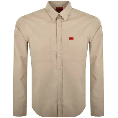 Hugo Long Sleeved Egrin Shirt Beige