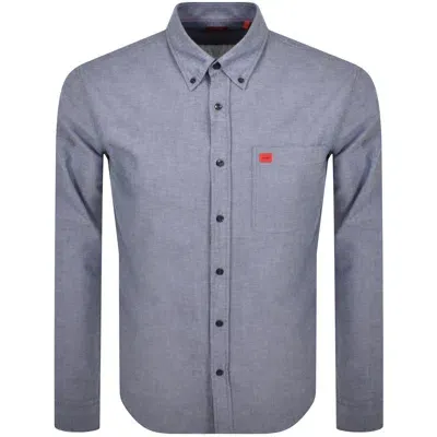 Hugo Long Sleeved Evito Shirt Blue