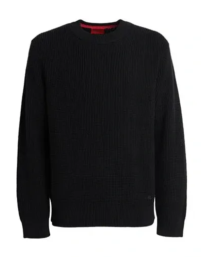 Hugo Grid-pattern Sweater In Black