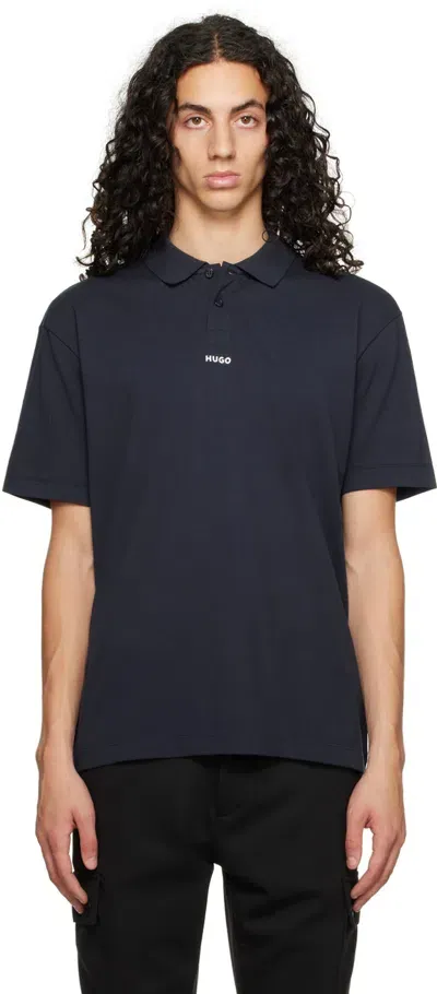 Hugo Navy Bonded Polo In 405-dark Blue