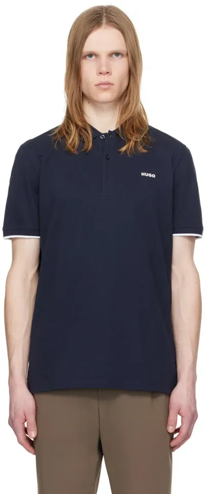 Hugo Navy Slim-fit Polo In 406-dark Blue