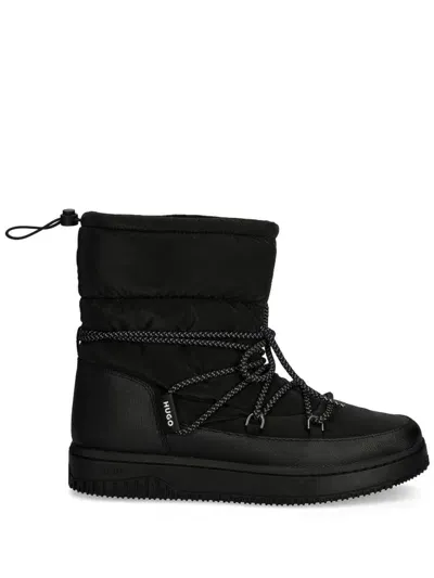 Hugo Quilted Boots In Black