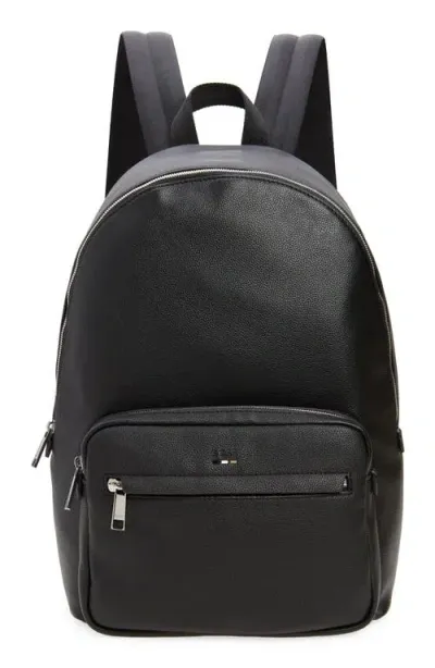 Hugo Ray Faux Leather Backpack In Black