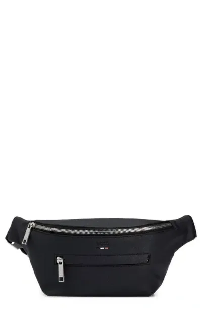 Hugo Ray Faux Leather Belt Bag In Black