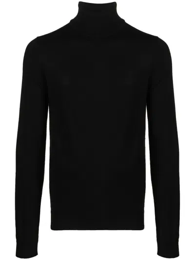 Hugo Roll-neck Virgin-wool Jumper In Black