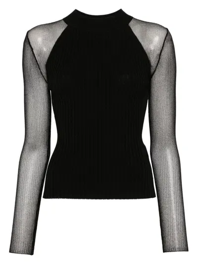 Hugo Sheer-sleeves Top In Black