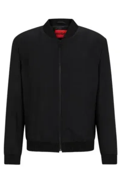 Hugo Slim-fit Jacket In Performance-stretch Cloth In Black