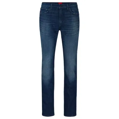 Hugo Slim-fit Jeans In Blue Stretch Denim In Dark Blue