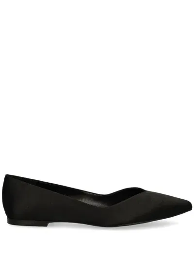 Hugo Suede Ballerina Shoes In Black