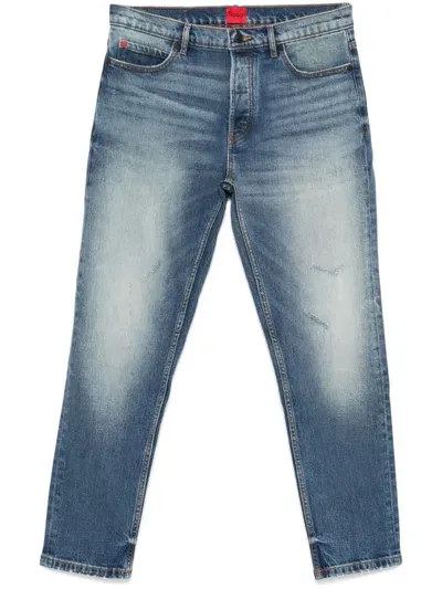 Hugo Tapered-leg Jeans In Blu