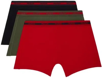 Hugo Three-pack Multicolor Boxer Briefs In Open Misc. 971