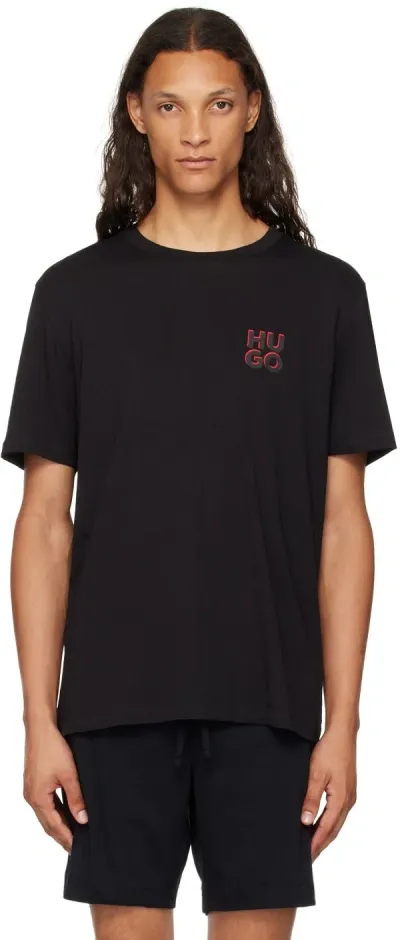 Hugo Two-pack Black T-shirts In 001-black