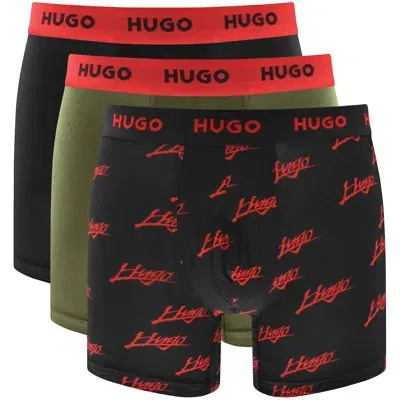 Hugo Underwear 3 Pack Boxer Briefs In Black