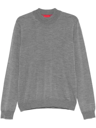 Hugo Virgin-wool Sweater In Grey