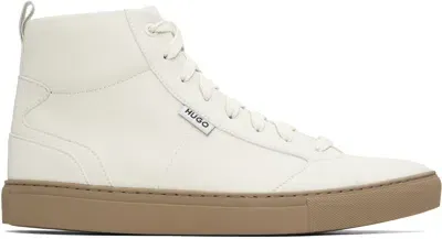 Hugo White High-top Sneakers In 112-open White