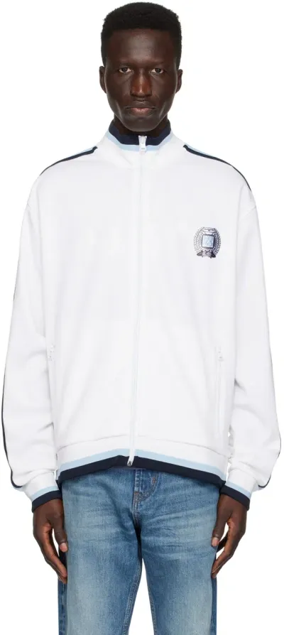 Hugo White Zip Sweater In 100-white