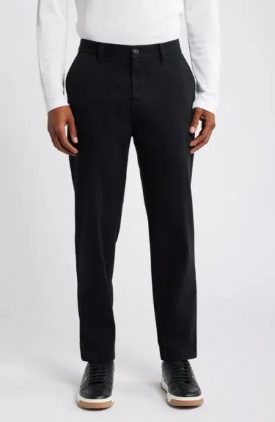 Hugo Zeebo Flat Front Cotton Twill Chinos In Black