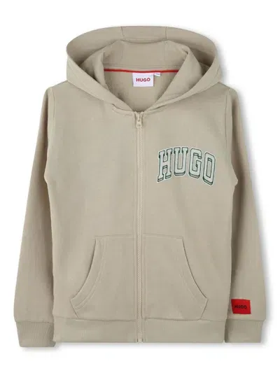 Hugo Kids' Zip-up Hoodie In Neutrals