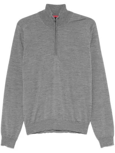 Hugo Zip-up Sweater In Grey