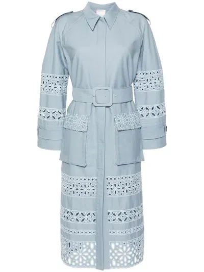 Huishan Zhang Blue Cotton Midi Shirt Dress In Blue - Blue