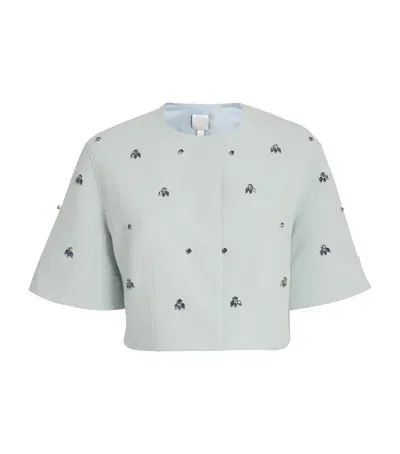 Huishan Zhang Crepe Embellished River Jacket In Blue