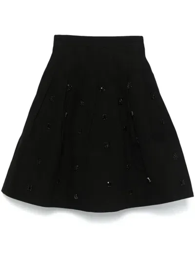 Huishan Zhang Crystal-embellished Mini Skirt In Black