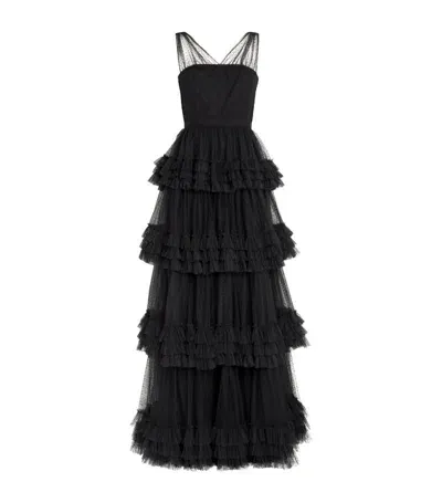 Huishan Zhang Tulle Caitlin Gown In Black