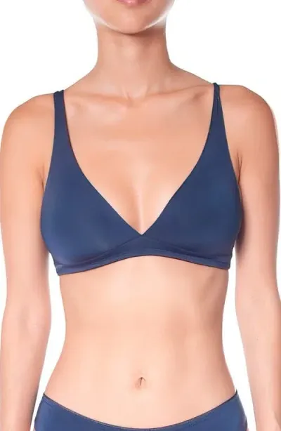 Huit Forever Skin Triangle Bralette In Navy