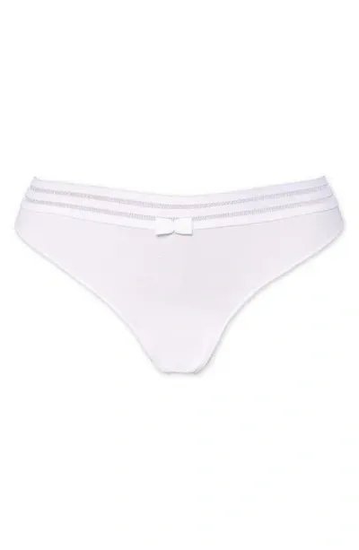 Huit Sweet Cotton Blend Thong In White