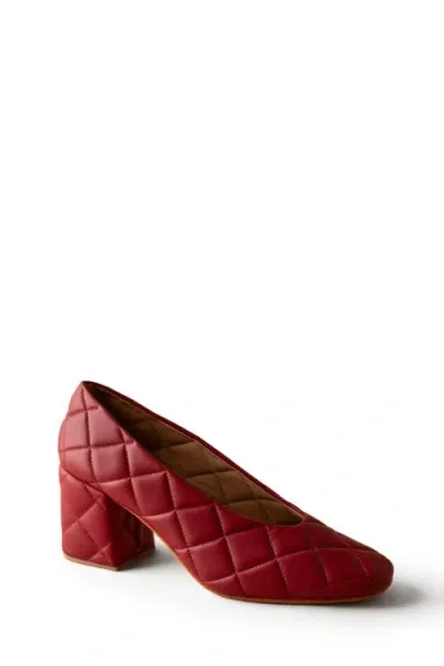 Huma Blanco Salvador Block Heel Pump In Quilted Cherry