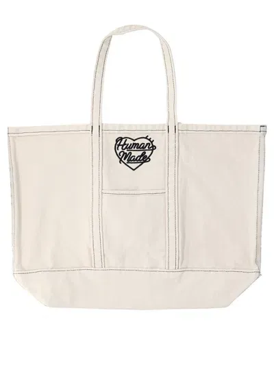 Human Made Garment Dyed Tote Bag Shoulder Bags In White