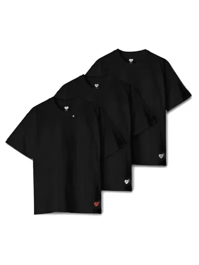 Human Made "heart" 3-pack T-shirt Set In Black