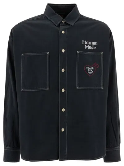 Human Made "stitch Work" Shirt In Black