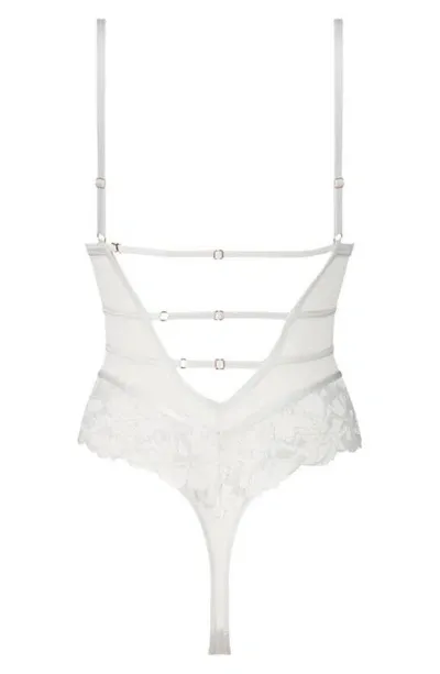 Hunkemoller Hunkemöller Ditte Lace & Mesh Teddy In Snow White