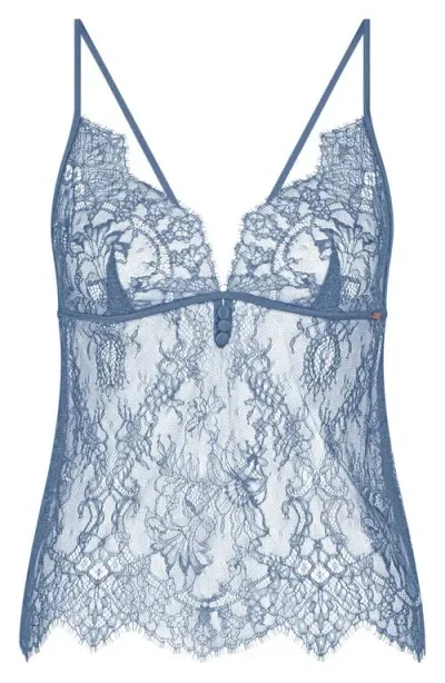 Hunkemoller Hunkemöller Delphine Lace Camisole In Coronet Blue