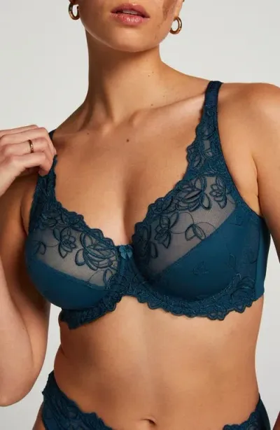 Hunkemoller Hunkemöller Diva Nonpadded Underwire Bra In Legion Blue