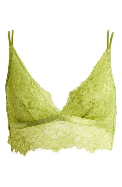 Hunkemoller Isabella Longline Bralette In Lima Bean Green