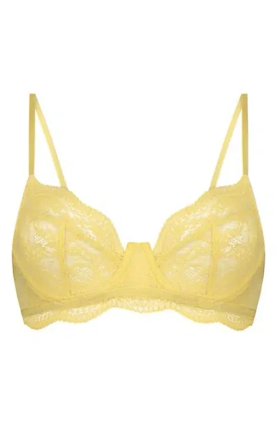 Hunkemoller Isabelle Lace Underwire Bra In Pale Banana