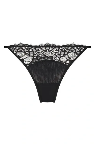 Hunkemoller Hunkemöller Misio Lace & Mesh Thong In Caviar