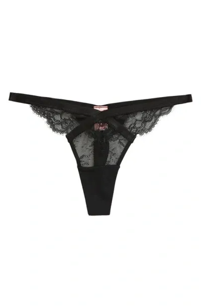 Hunkemoller Molly Strappy Thong In Caviar